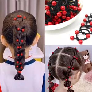 Hårtillbehör 10-40pcsset Cherry Söta flickor Nylon Elastiska hårband Scrunchie Cartoon Baby Ponyil Holder Heaband Hairties Hair Accessories 230606