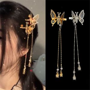 Pinces à cheveux Barrettes Élégant Gland Papillon Épingle À Cheveux Femme Antique Accessoires Tremblant Clip Latéral Coiffe Mobile Z0607