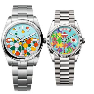 MENS Titta på högkvalitativ designerpussel Dagdatum Klockor 2813 Datum Automatisk mekanisk 41mm rostfritt stål Vattentät 36mm Womens Classic Wristwatch