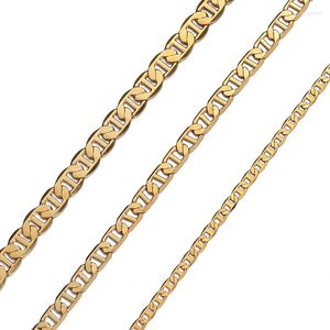 Ketten Flache Mariner Halskette Für Frauen 18k Vergoldung Dicke Kette Halsketten Männer Luxus Mode Schmuck 50cm 60cm Z167