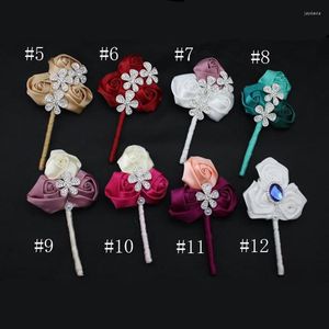 Decorative Flowers 5pcs/lot Groom Bride Corsage Companion For Wedding Decoration With Flower Pearl