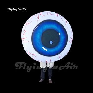 Funny Illuminated Walking Inflatable Eyeball Costume Wearable Blow Up Eye Suit For Halloween Parade Event