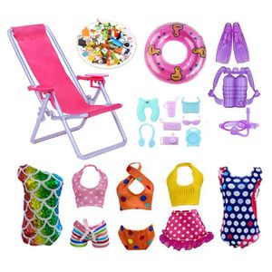 Hot Sale Kawaii 29 Items / Lot Miniature Doll Accessories = 5 Swimsuits + 10 Drink Bottle + 14 Things For Barbie DIY Pretend Toy