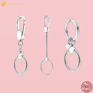 925 Sterling Silber für Pandora-Charms, authentische Perlen, Anhänger, Taschen-Charm-Halter