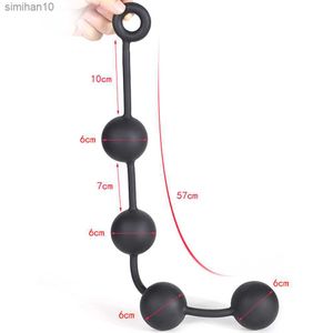 Large Big Silicone Beads Anal Chain Plug Play Pull Ring Ball New 4 Sizes Masturbation Prostate Sex Toys For Woman Men Products L230518