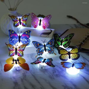 Настенная лампа 3/5/10/15pcs 3D Butterfly Night Light красочный светящийся простые наклейки лампы декоративные