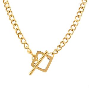 Chains Women Necklaces Golden Bar Square Toggle Twist Rolo Cable Chain Statement Necklace Stainless Steel Jewelry