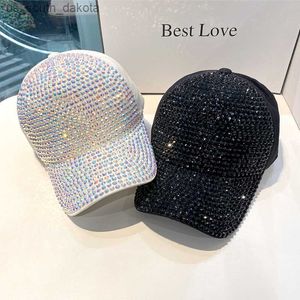 Модная страза Бейсболка для женщин регулируемая шляпа Snapback Diamond Hip Hop Gorras Sunhat Vissors Ladies Caps Kpop Hat L230523