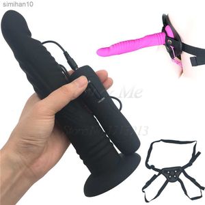 7 velocità realistico grande dildo vibratore per le donne cinturino in silicone su enorme dildo ventosa vibratori anali butt plug giocattoli adulti del sesso L230518