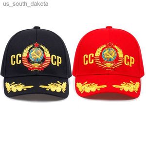 Unisex CCCP / USSR National Emblem Baseball Cap Cotton Snapback Caps Justerbar Sun Hat Outdoor Visor Hats High Quality L230523