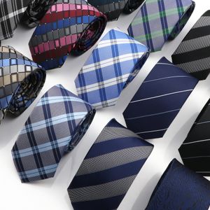 Neck Ties 30 Styles Mens Jacquard Striped Solid Color Necktie 6cm Slim Narrow Suit Shirt Accessory Daily Wear Cravat Wedding Party Gift 230605