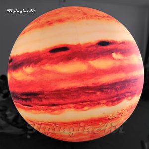 Wonderful Huge Lighting Inflatable Jupiter Ball Solar System Planet Balloon Hanging/Ground Sphere For Museum Ceiling Decoration