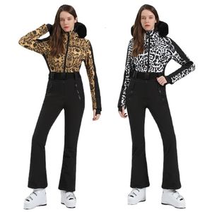 Другие спортивные товары 2023 Winter Onepeece Ski Suit Women Slim Outdoor Snuthoording Утолщенные пугочные ветропроницаемые водонепроницаемые комбинезоны 230606