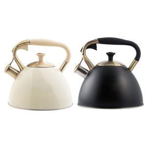 Tele Autofficine 2.5/3L Whistling Tea Pot Culinary Grade in acciaio inossidabile con maniglia ergonomica a prova di calore Compatibile per la stufa, elettrico