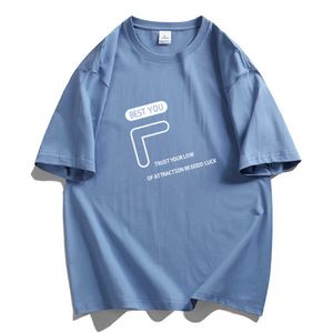 T-shirt masculina de manga curta de algodão de verão, roupas da moda, top de manga curta, camiseta branca tendência