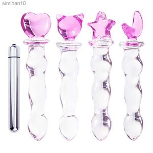 Gay Sex Products Butt Plug Vaginal Anal Stimulation Vibrator Beads Crystal Glass Dildo Penis for Women Anal Plug Sex Toys L230518