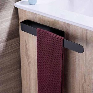 Organization Hand Towel Ring Self Adhesive Bathroom Kitchen Towel Hand Towel Holder Bar Stick on Wall Stainless Steel Matte Black