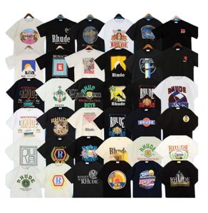 Men's T shirts Summer Rh Designers Mens Rhude t Shirts for Mens Tops Letter Polos Shirt Embroidery Womens Tshirts Clothing Short Sleeved Large Plus Size Tees