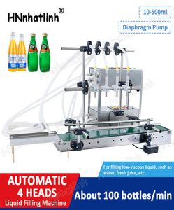 Automatic Filling Machine ZSDTDP4G 4 Heads Diaphragm Pump Bottle Liquid with 600mm 800mm Conveyor Belt for Small Production Line8712374