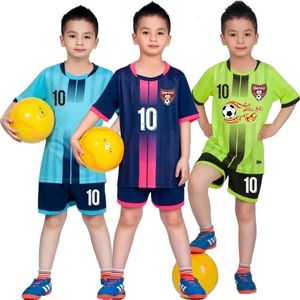 Jerseys Kids 축구 저지 트랙 슈트 어린이 축구 스포츠 유니폼 소녀 소년 연극 볼 스포츠웨어 키트 조끼 어린이 축구 정장 230606