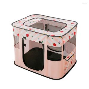 Cat Carriers Pet Playpen For Small Dog Portable Rectangle Delivery Room Indoor Cats With Door And Top Cover Mesh Window