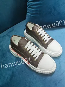 2023 new Hot Designer Womens Fashion Platform Causal Shoes Leather lace-Up Clear Sole Black White Mens Sneakers Bottoms
