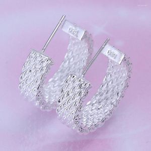 Hoopörhängen högkvalitativ mode 925 Stamp Silver Stud Wedding Earring Jewelry for Women Party Lady Nice Presents