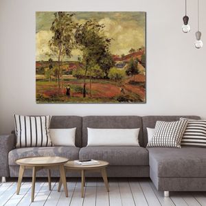 Stark vind Pontoise handmålad Camille Pissarro Canvas Art Impressionistisk landskapsmålning för modern heminredning