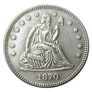 US 1870 P/CC Oturmuş Liberty Quater Dolar Gümüş Kaplama Kopya Para