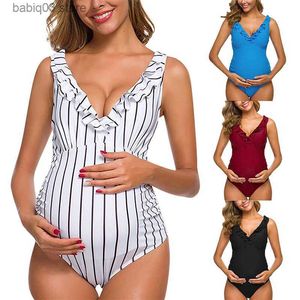 Roupa de banho para grávidas, maiô para mulheres grávidas, sexy, cintura alta, peça única, biquíni, suporte para barriga, decote em V, roupa de banho para grávidas, banho de praia ao ar livre T230607