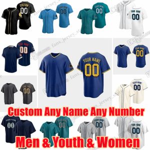 Benutzerdefinierte S-6XL Anthony DeSclafani Baseball Jersey Marco Gonzales Trevor Gott George Kirby Penn Murfee Tayler Saucedo Paul Sewald Gabe Speier Justin Topa Tom Murphy