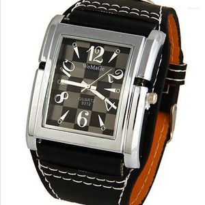 Wristwatches Fashion Rectangle Watch Women Big Watches Womage Casual Sport Leather Band Quartz Ladies 2023