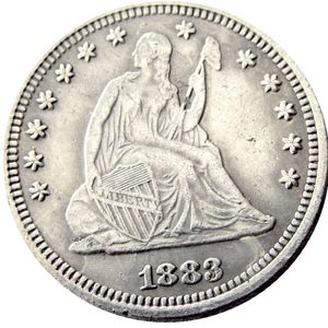 US 1883 Seduto Liberty Quater Dollar Copia moneta placcata argento