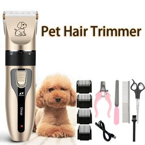 Cabelo de cão de cachorro Clipper para cabelos de cabelos de animais de cachorro Puppy de barbeador elétrico Conjunto de gatos Acessórios de gatos Recarra de lâmina cerâmica Suprimentos de profissão de recarga