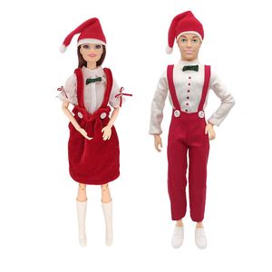 Kawaii Items Lover Wear Christmas Clothes Doll Dress Kids Toys Dolly Accessories Free Shipping Things For Barbie Ken DIY Present