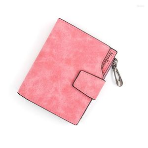 Wallets Women's Wallet Short Zipper Buckle Frosted Texture Card Holder Large Capacity Multi Slot Small Coin Purse Leather Clip