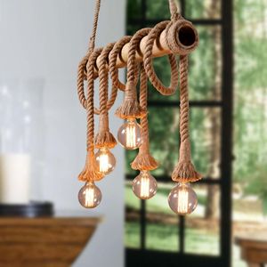 Pendant Lamps Retro Vintage Rope Light American Industrial Hanging Creative Loft Country Style Ceiling E27 Edison LED