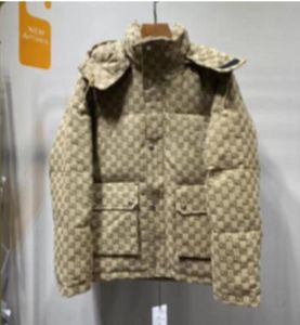 Winter Fashion GGGs Designer Mens women Down Coats Jacket Thicken Warm Jacquard Nylon Stitching Coat Hood Drawstring Letter Coat2924568