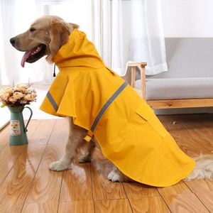 Dog Apparel Reflective Tape Raincoat Large Pet Coat Pets Clothes Teddy Bear Big RainCoat Puppy XSXXXL 230606