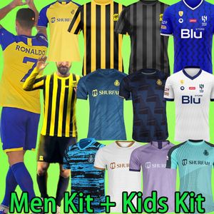 Al ittihad BENZEMA 23 24 Nassr Hilal FC voetbalshirts Ronaldo Men set Kids Kit Al-Ittihad uniform 2023 2024 CR7 Voetbalshirt Al-Nassr player version uniform DAMES