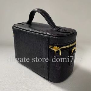 High-Quality Fashion Women's Litchi Texture Make Up Bag with Gold Letters LOGO Cosmetic Bags without Box