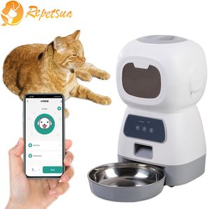 Dog Bowls Feeders 35L Automatic Pet Feeder For Cats WiFi Smart Swirl Slow With Voice Recorder Large Capacity Timing Cat Food Dispenser 230606