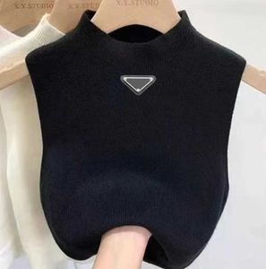 Sleeveless vest Summer vest sweater designer Women vests Tops Tees Crop Top Off Shoulder Black Tank Top Casual Sleeveless Backless size S-XL