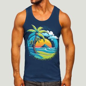Men's Tank Tops Men's Coconut Tree Print Sleeveless Tee Hawaii Tank Top Summer Casual Beach Vest O Neck Shirt Men Gym Clothing Bodybuilding 230607