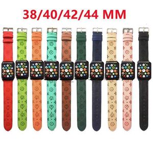 Cinturino Apple Watch di lusso 38 40 41 42 44 45 49 mm Cinturino per orologi in pelle fiore Cinturino per Iwatch 8 7 6 5 4 SE Cinturini per orologi di design L88010