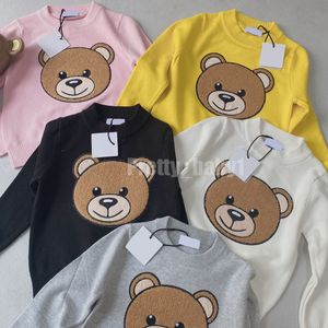 Детские детские свитера Пуловер весенний осень Симпатичный плюшевый медведь для девочек мальчики малыш