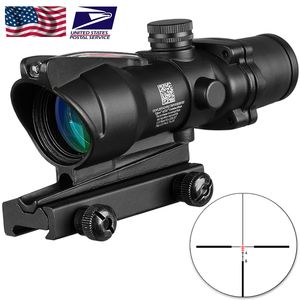 Trijicon Hunting Riflescope ACOG 4X32 Real Fiber Optics Red Green Illuminated Cross Reticle Tactical Optical Sight