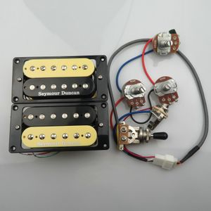 Rodded Humbucker Pickups 4C With Wiring Harness 2V1T Set Electric Guitar Pickups