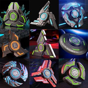 Decompression Toy ADJUDICATION Fidget Spinner Metal Alloy Luminous Long Lasting Fingertip Gyro EDC Spinning Top Stress Relief Toys for Adults Kids 230607
