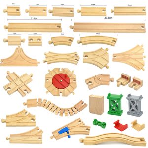Diecast Model Wooden Track Railway Toys Beech Train Accessories Fit Biro All Brand Tracks Educational for Children 230605
